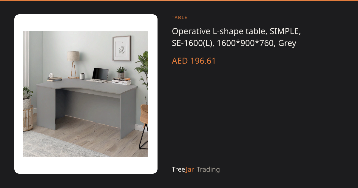 SIMPLE Table - Grey - 1600x900x760 mm | TreeJar Trading UAE | TreeJar ...
